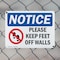 Signmission Please Keep Feet Off Walls, 10 in W x Rectangle, Plastic OS-2PACK-NS-P-710-L-17473 - alternate 3